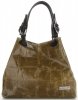 Kožené kabelka shopper bag Vittoria Gotti olivově zelená V692754